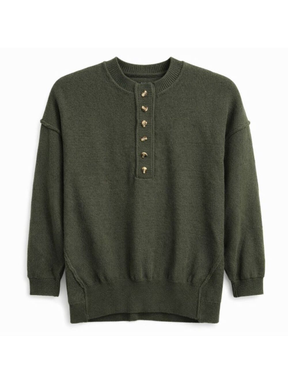 Fashion Crewneck Button Sweater
